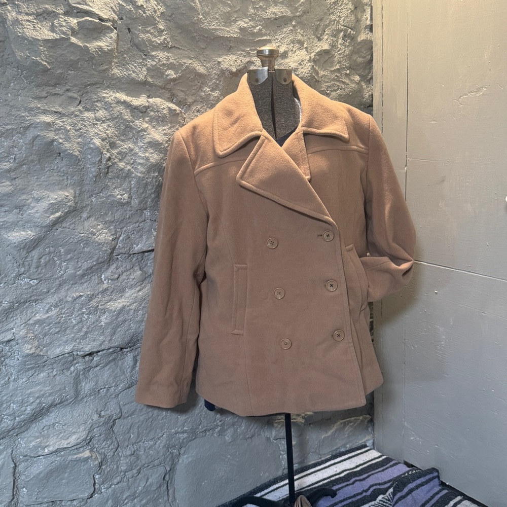 Camel Colored Double Breasted Wool Covington Xl (… - image 2